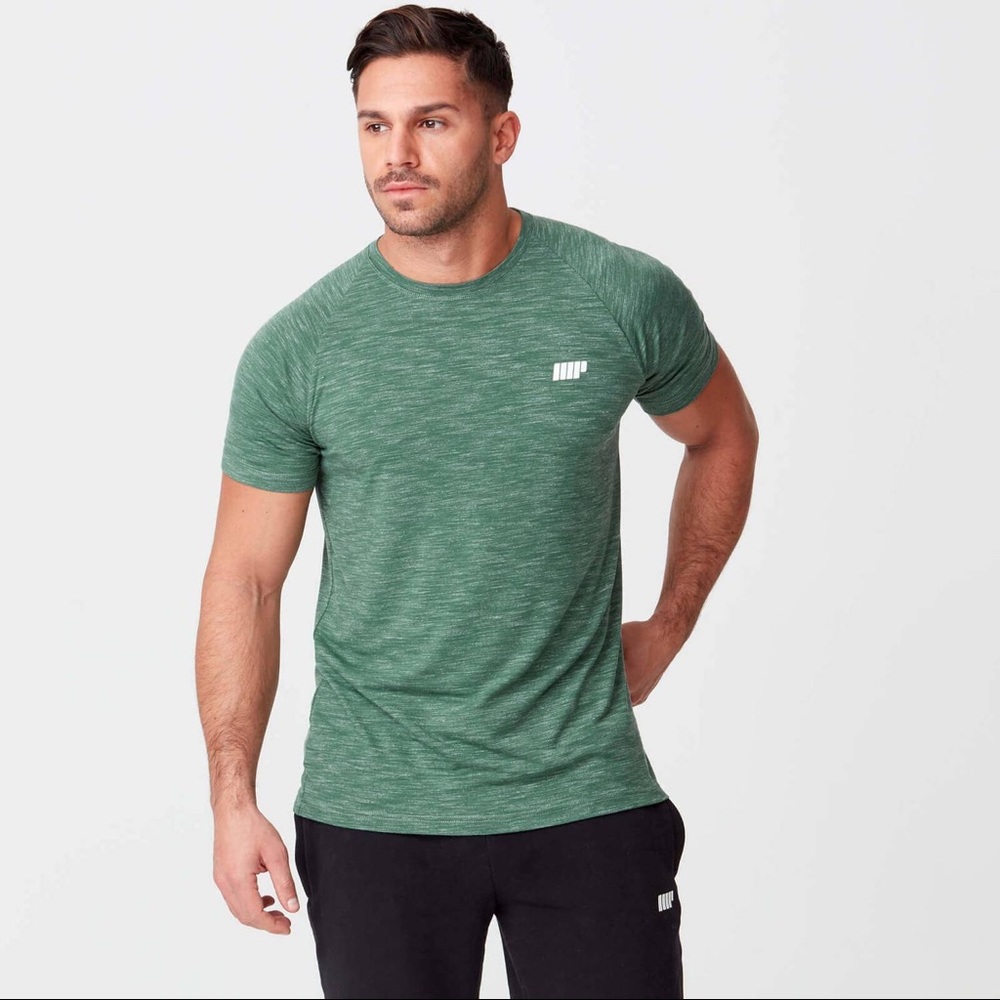 Men’s Myprotein MP Performance Workout Top T-Shirt - Dark Green Marl Size Medium